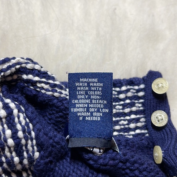 Chaps Pullover Sweater for Baby; Size 18 months; Navy Blue/Deep Magenta. - Picture 6 of 6